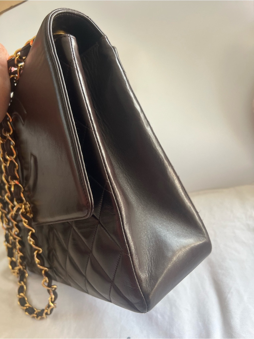Chanel Vintage Timeless Cc Large Chocolate Brown 24K Gold Plated Hardware - Picture 7 of 12